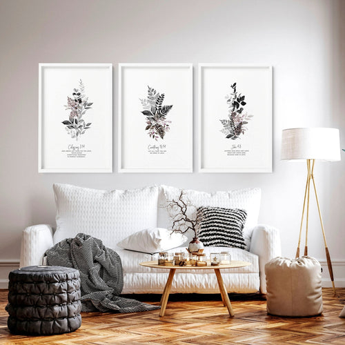 3 Piece Christian Wall Art – Set of 3 Framed Prints