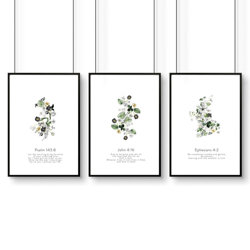 Christian Prints – Set of 3 Living Room Wall Art