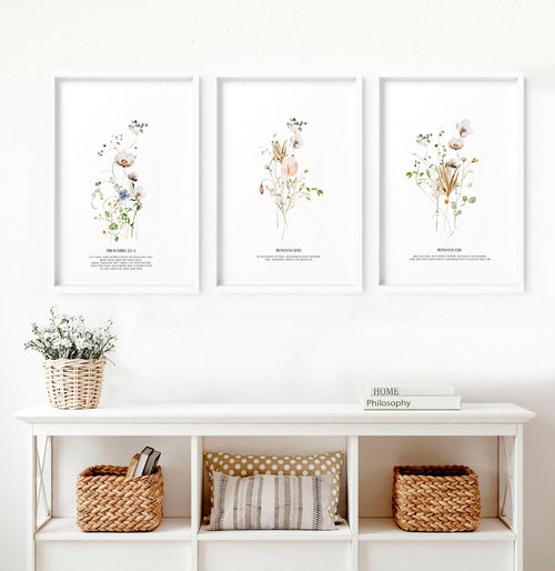 Prints for Hallway – Set of 3 Christian Wall Art
