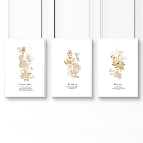 Bible quote wall art | set of 3 Christian wall art prints