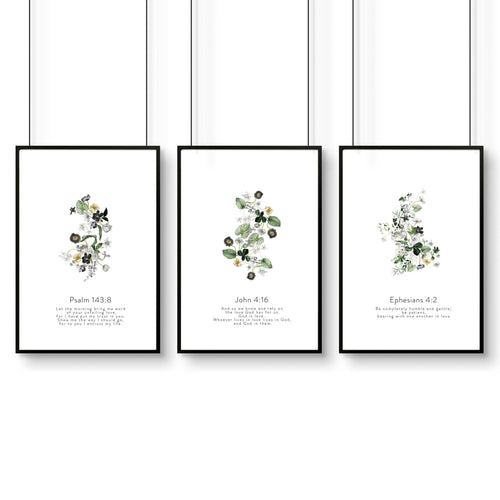 Bible wall art for bedroom | set of 3 wall art prints