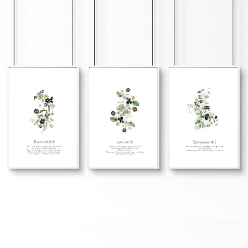 Bible wall art for bedroom | set of 3 wall art prints