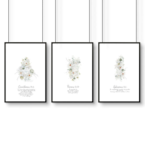 Christianity art for bedroom | set of 3 wall art prints