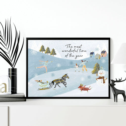 Scandi Christmas decor wall art print
