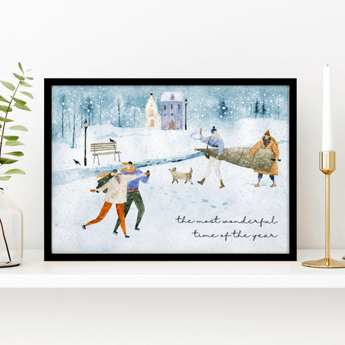 Cute Christmas decor wall art print