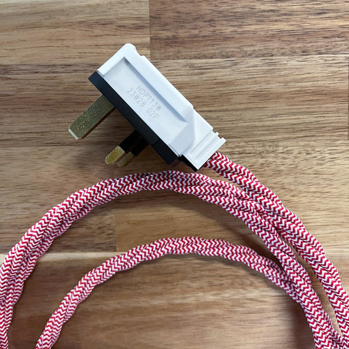 Christmas Red/White/Green Decorative Extension Lead - White Trailing Socket