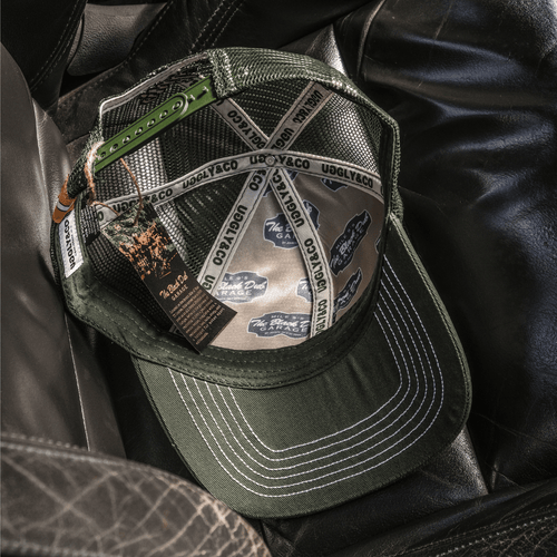 Green & Beige Black Dub Garage Trucker Hat