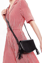 Louche Clay Saddle Bag With Tassel Detail