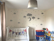 Clouds Moon and Stars Wall Stickers