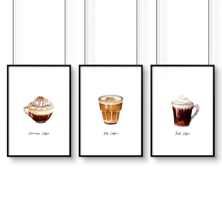 Coffee Wall Art Ideas – Set of 3 Kitchen Prints