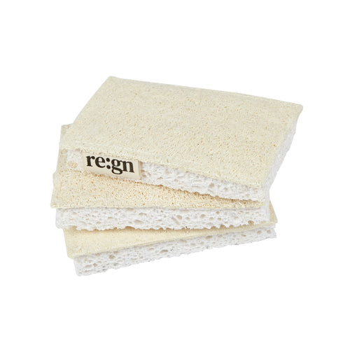 Compostable Kitchen Sponges with Natural Loofah Scourer - 3 Pack