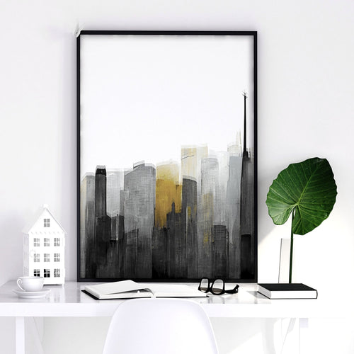 Contemporary Art For Walls | Set of 3 Urban Skyscrapers Wall art Prints