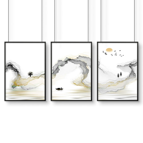 Japanese Wall Art Set of 3 | Framed Prints | AboutWallArt