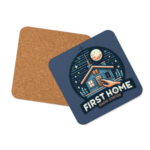 First Home Radio Cork-back coaster