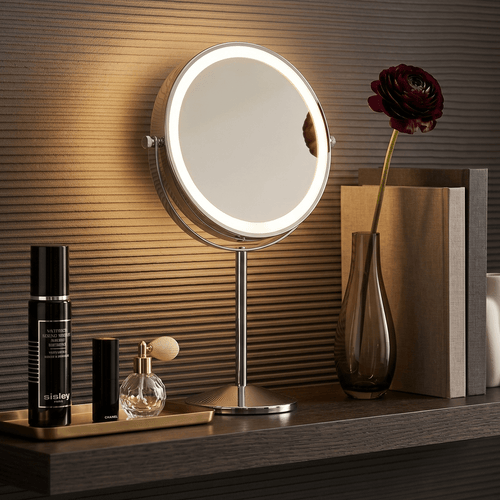 Illuminated Round Cosmetic Mirror Rechargeable Diameter 20cm