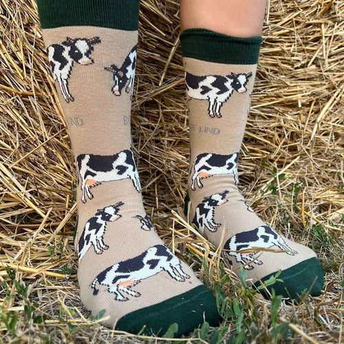 Green Cow Bundle of 2 Bamboo Sock Set