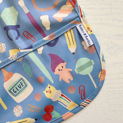 Long Sleeved Baby Bib - Crafty Print