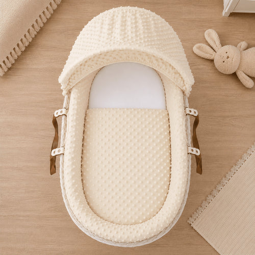 Cream Dimple Moses Basket Bedding Set (Basket Not Included!)