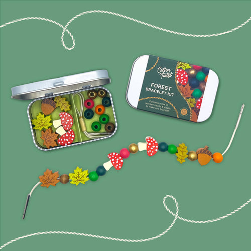 Create Your Own Forest Bracelet Craft Gift Kit in Reusable Tin
