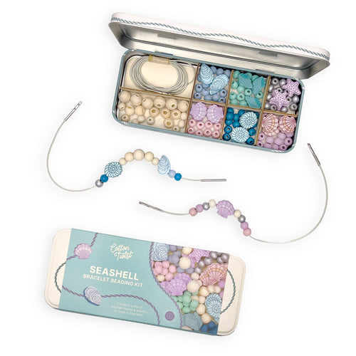 Create Your Own Seashell Bracelet Bead Craft Kit in Reusable Tin