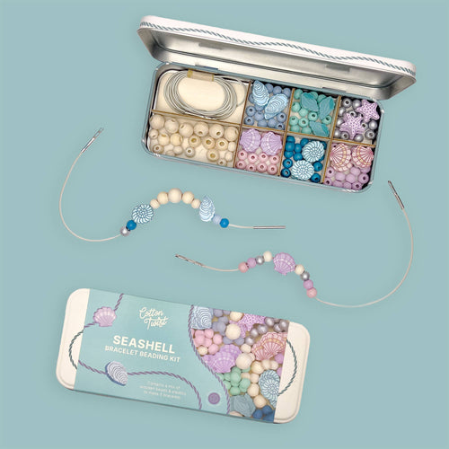 Create Your Own Seashell Bracelet Bead Craft Kit in Reusable Tin