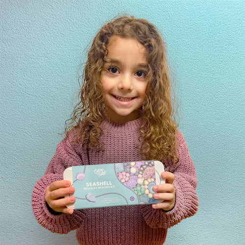 Create Your Own Seashell Bracelet Bead Craft Kit in Reusable Tin