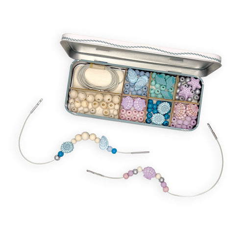 Create Your Own Seashell Bracelet Bead Craft Kit in Reusable Tin