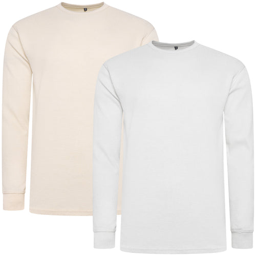 One Brand Crew Neck Waffle Knit T-Shirt