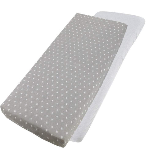 Crib Jersey Fitted Sheets 100% Cotton 40x90cm - Pack Of 2 - Fits All Models