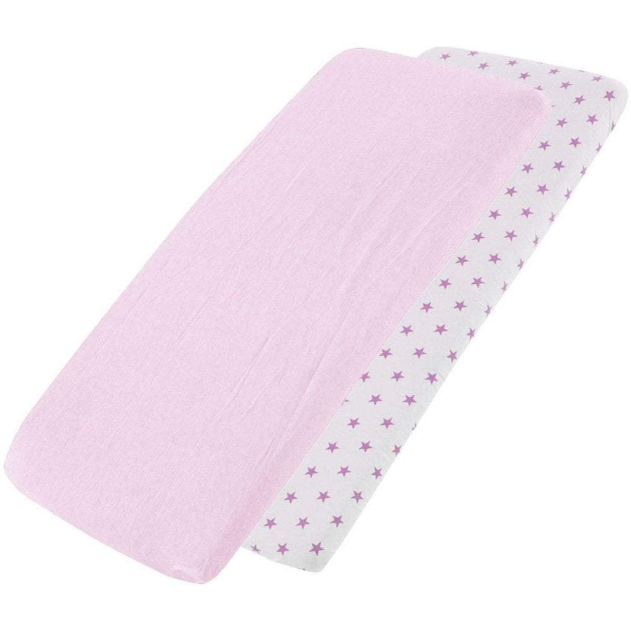 Crib Jersey Fitted Sheets 100% Cotton 40x90cm - Pack Of 2 - Fits All Models