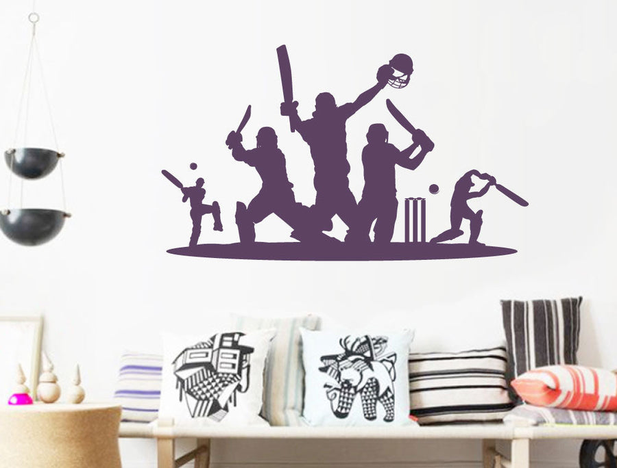 Cricket Wall Sticker – Cricket Player Silhouette Wall Art