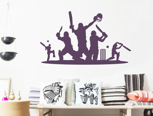 Cricket Wall Sticker – Cricket Player Silhouette Wall Art
