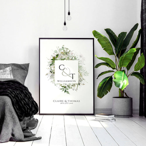 Personalised valentines gift wall art print