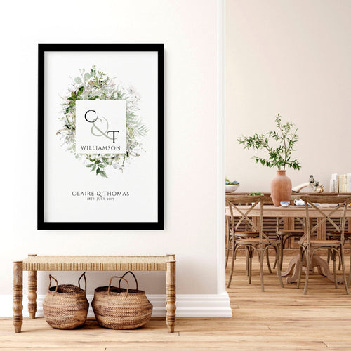 Personalised valentines gift wall art print
