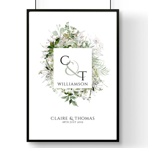 Personalised valentines gift wall art print