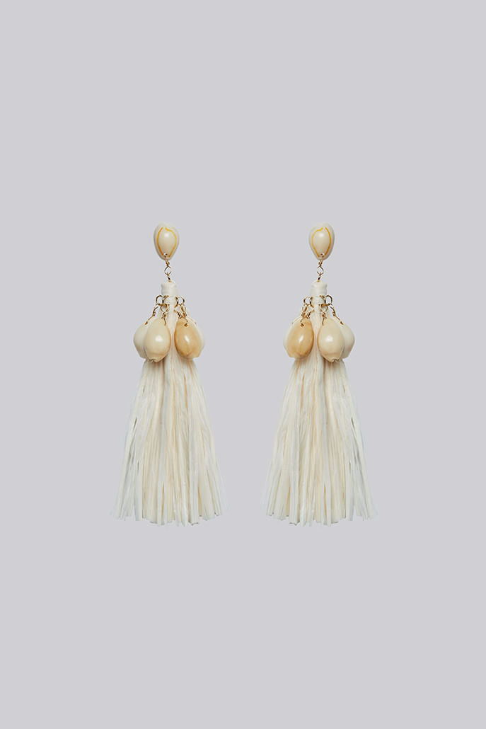 Louche Diana Shell and Tassel Earring