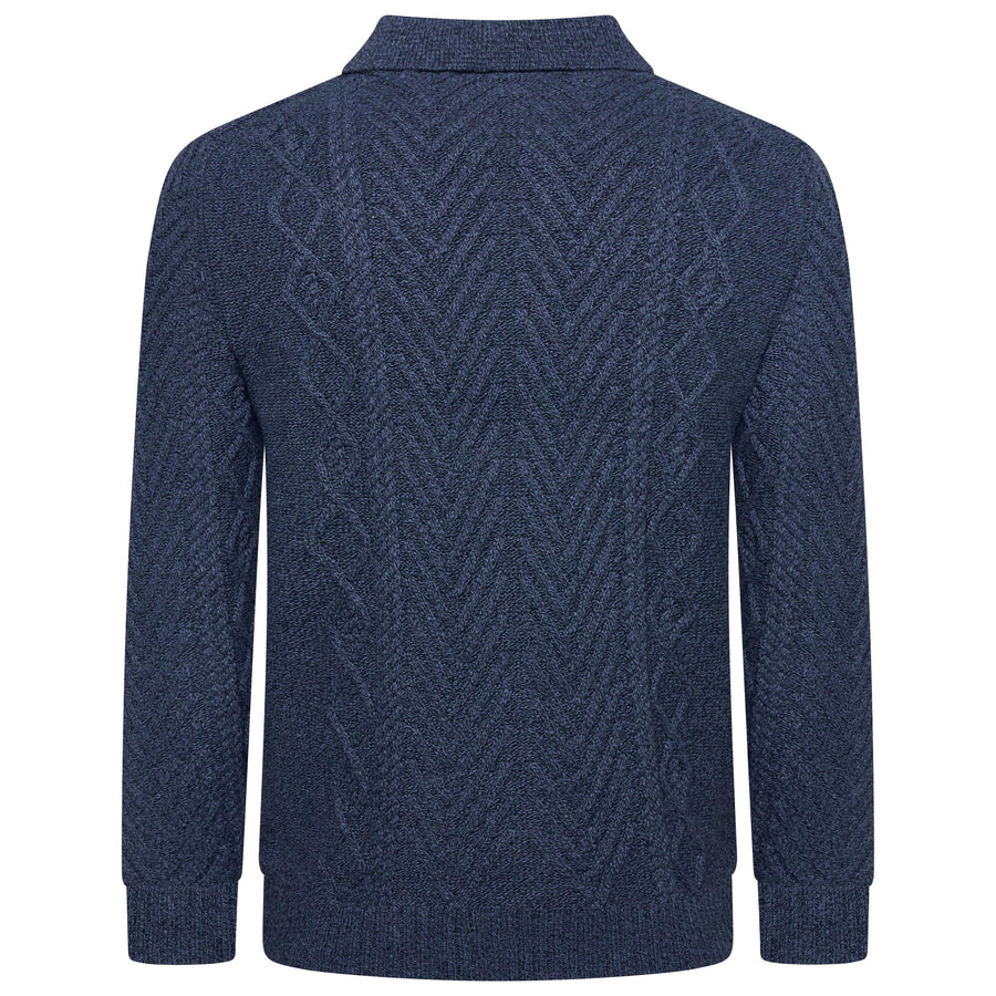 Crew Clothing Company Cable Knit Button Neck Jumper