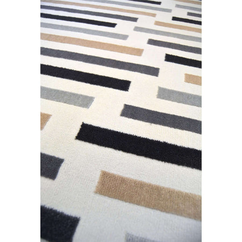 Abstract Multicolour Stripe Rug