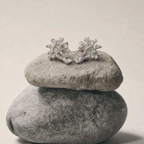 Dainty Saltwater Coral Stud Earrings - Gold or Silver