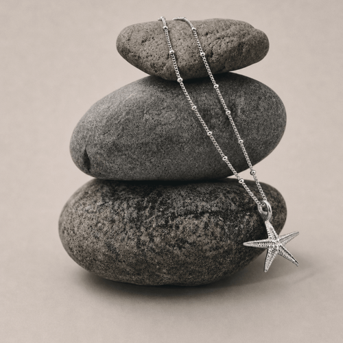 Dainty Silver Real Starfish Necklace