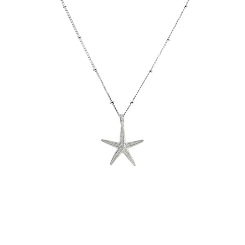 Dainty Silver Real Starfish Necklace