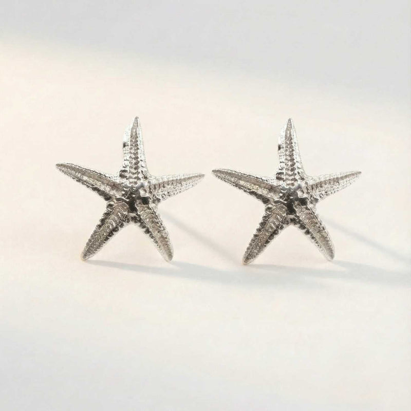 Dainty Silver Starfish Studs