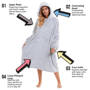 OLIVIA ROCCO Oversized Plush Hooded Poncho Blanket With Ultra-Soft Fur Hood Super Soft Sofa and Bed Use