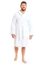 OLIVIA ROCCO Mens Luxury Bamboo Cotton Hooded Towelling Robe Ultra Soft For Home Gym