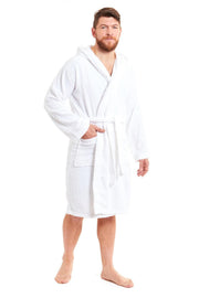 OLIVIA ROCCO Mens Luxury Bamboo Cotton Hooded Towelling Robe Ultra Soft For Home Gym