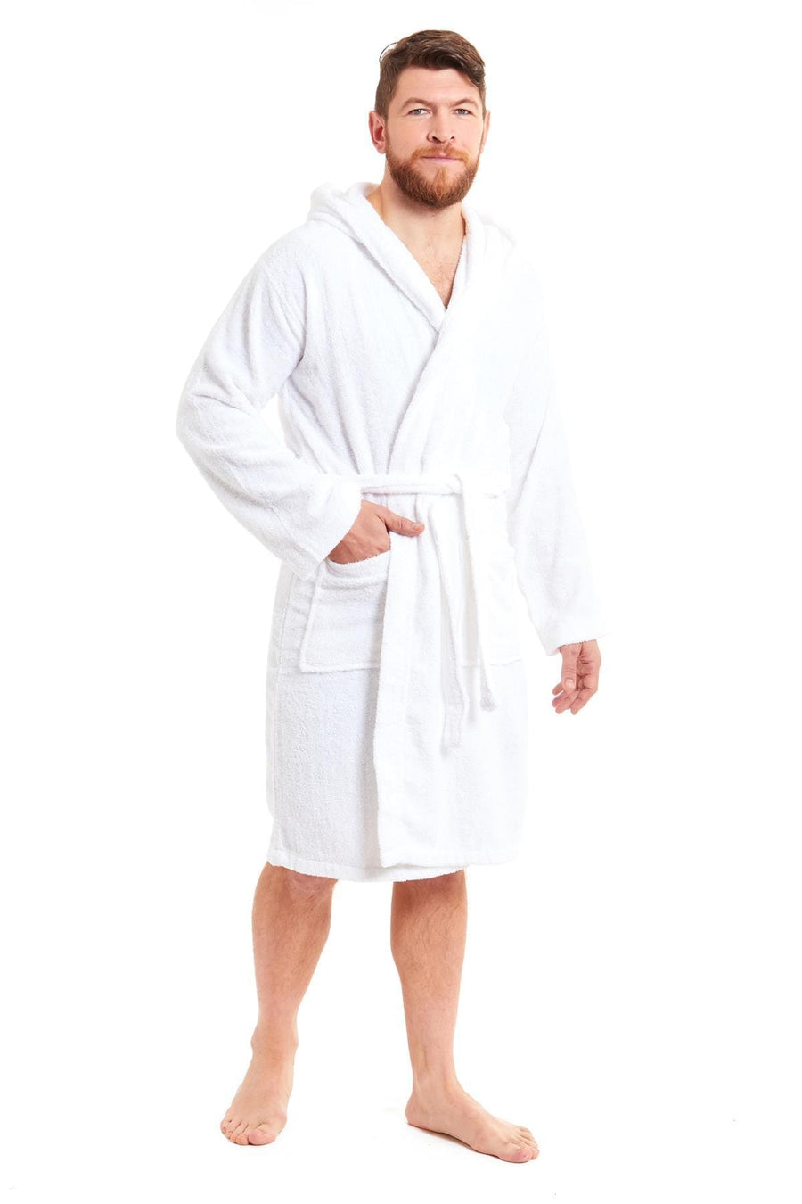 OLIVIA ROCCO Mens Luxury Bamboo Cotton Hooded Towelling Robe Ultra Soft For Home Gym