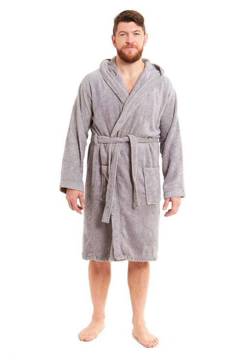 OLIVIA ROCCO Mens Luxury Bamboo Cotton Hooded Towelling Robe Ultra Soft For Home Gym