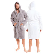 OLIVIA ROCCO Mens Luxury Bamboo Cotton Hooded Towelling Robe Ultra Soft For Home Gym
