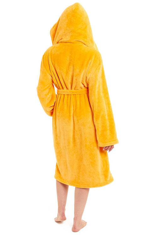 OLIVIA ROCCO Women's Hooded Plush Fleece Dressing Gown Ultra-Soft Velvet Bathrobe