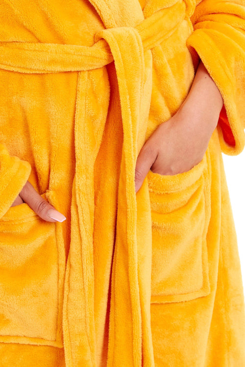OLIVIA ROCCO Women's Hooded Plush Fleece Dressing Gown Ultra-Soft Velvet Bathrobe